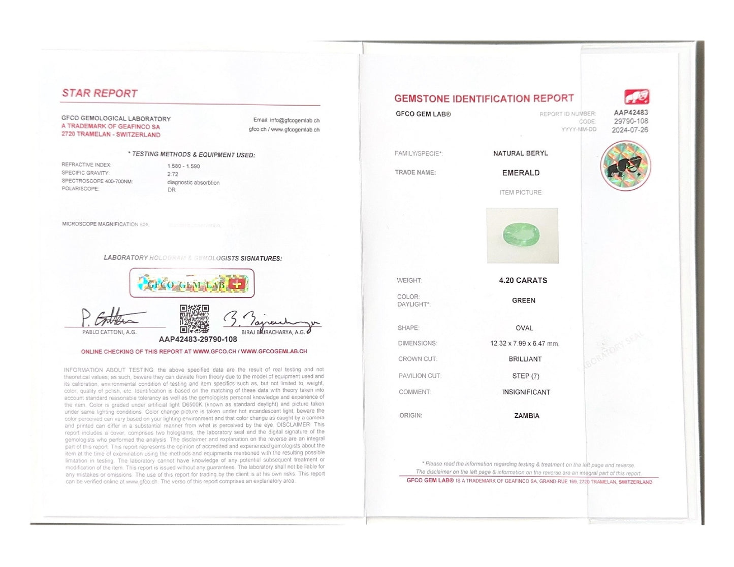 Emerald (Panna Stone) - 4.20 Carat