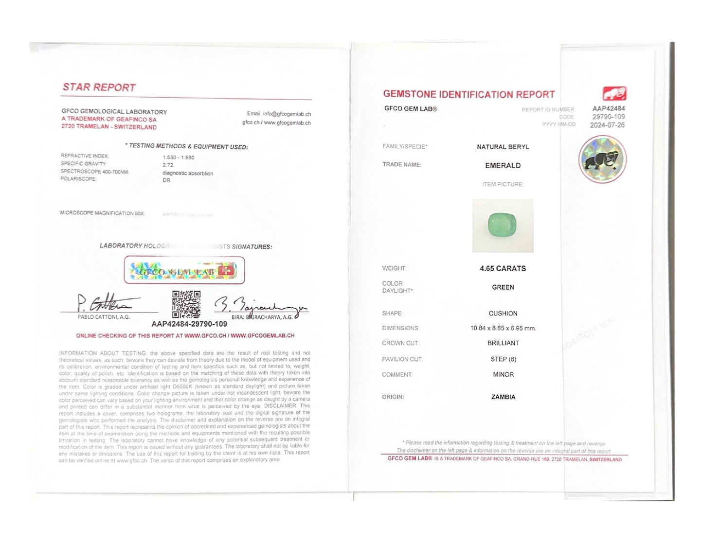 Emerald (Panna Stone) - 4.65 Carat