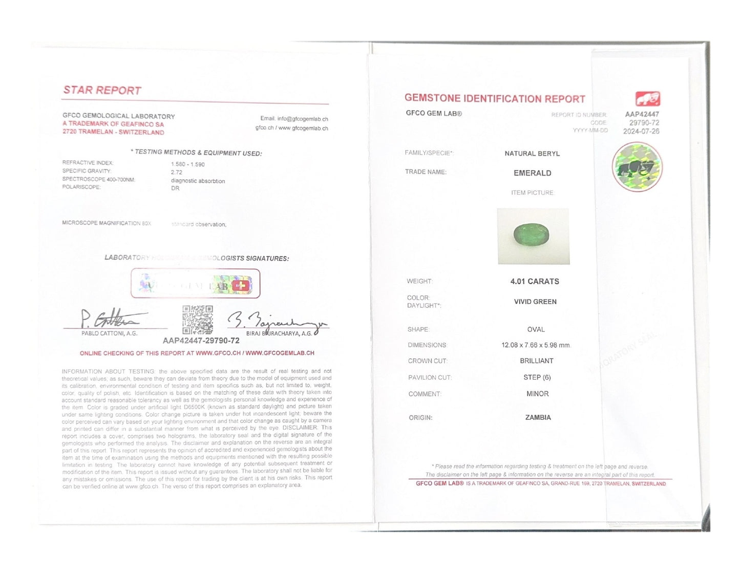 Emerald (Panna Stone) - 4.01 Carat