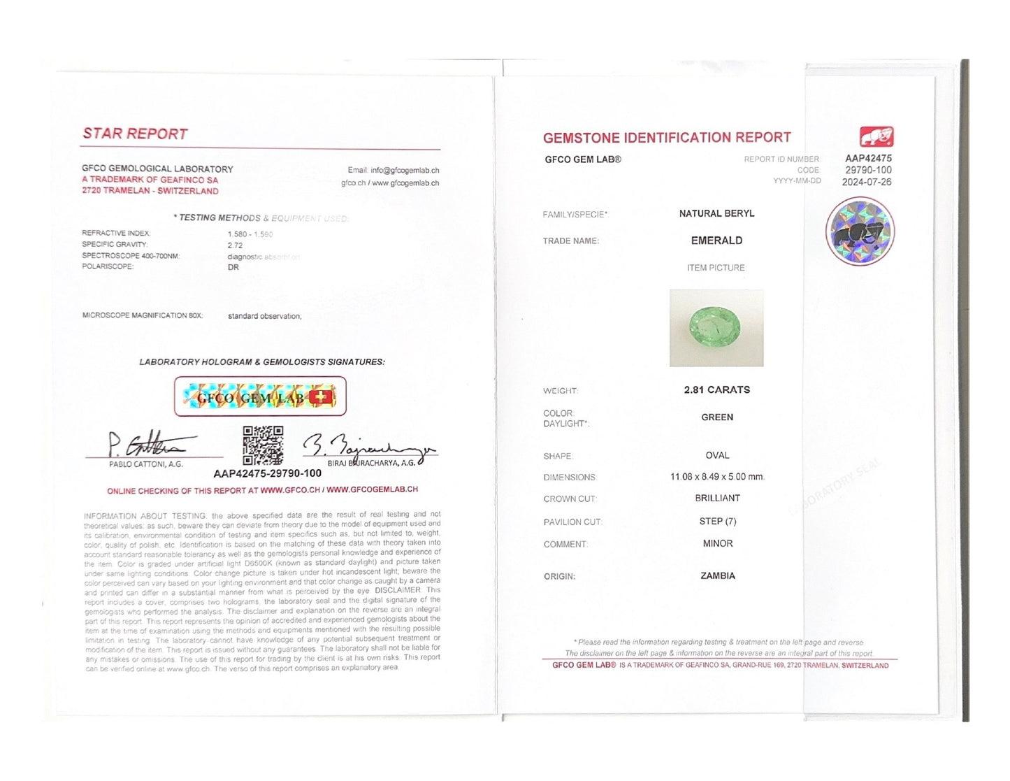 Emerald (Panna Stone) - 2.81 Carat