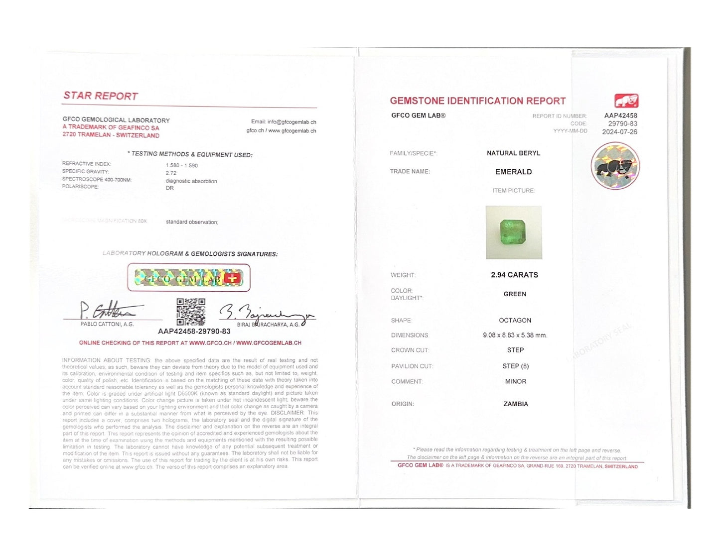 Emerald (Panna Stone) - 2.94 Carat