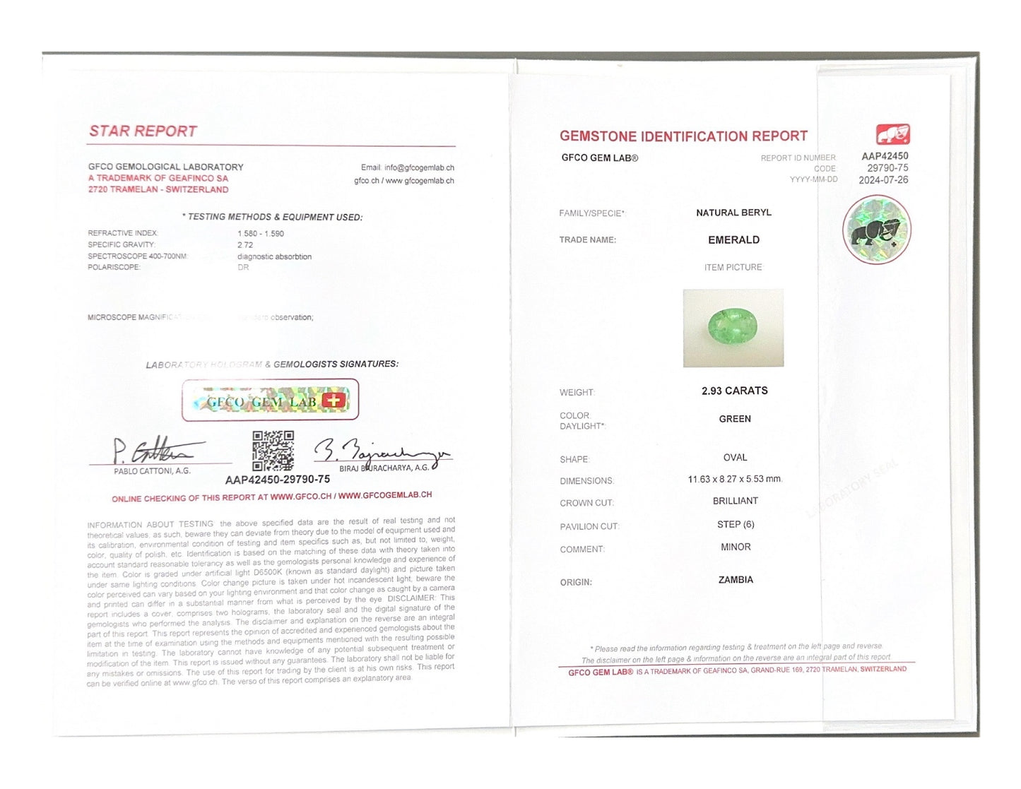 Emerald (Panna Stone) - 2.93 Carat