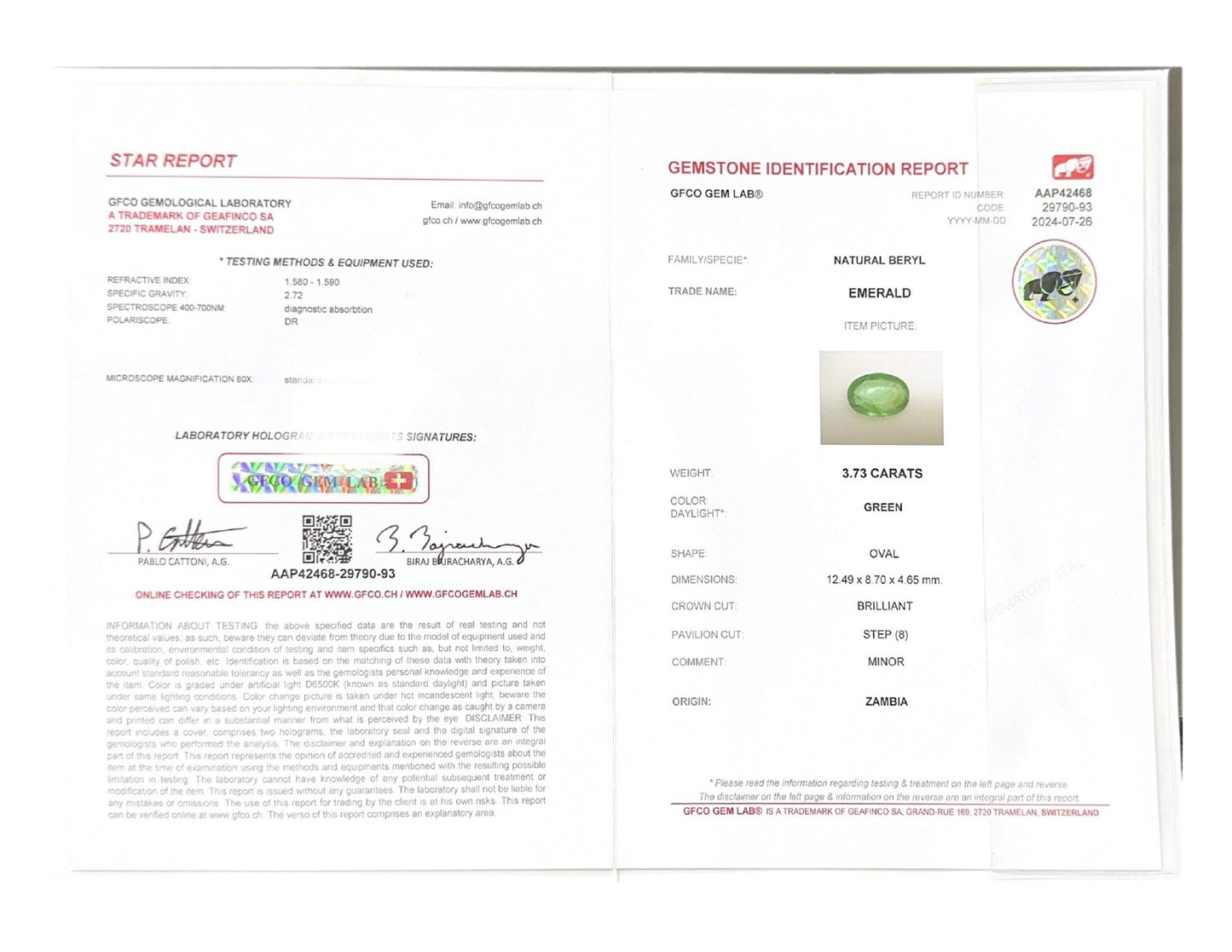 Emerald (Panna Stone) - 3.73 Carat