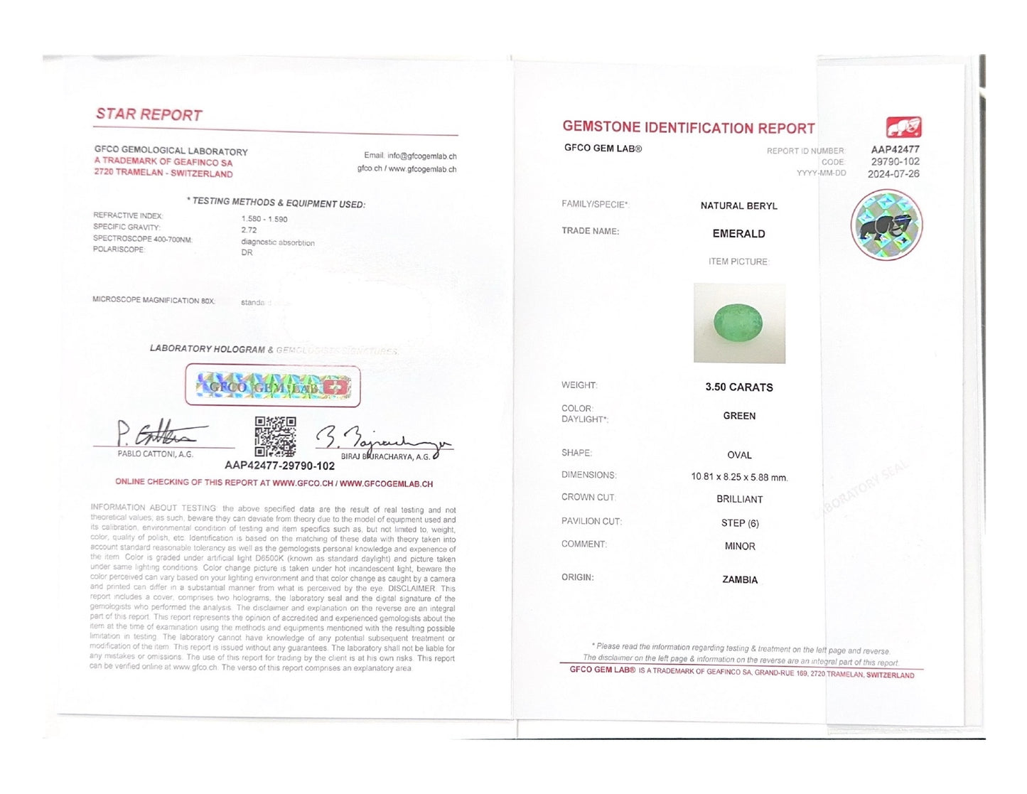 Emerald (Panna Stone) - 3.50 Carat