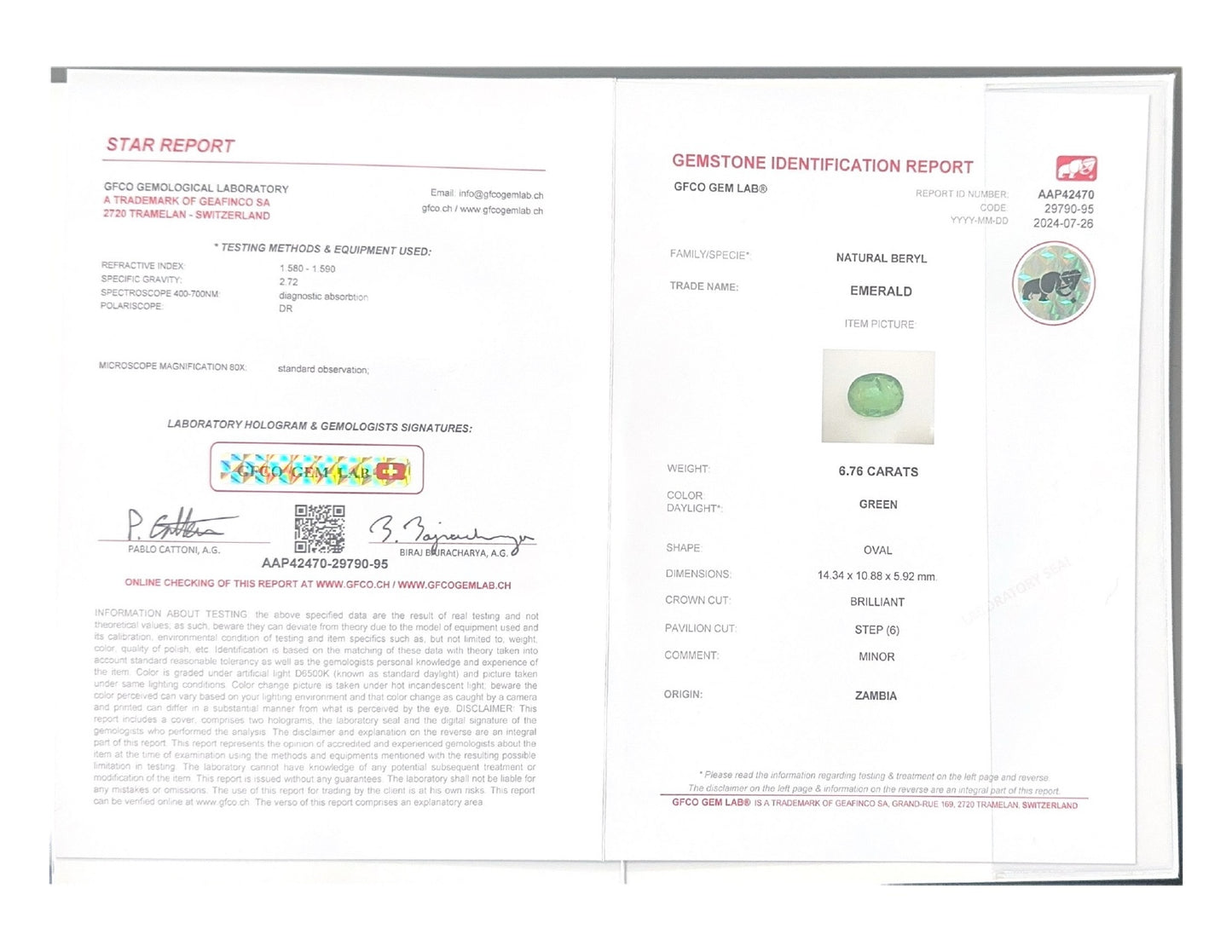 Emerald (Panna Stone) - 6.76 Carat