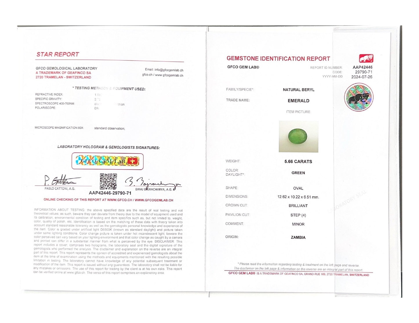 Emerald (Panna Stone) - 5.66 Carat