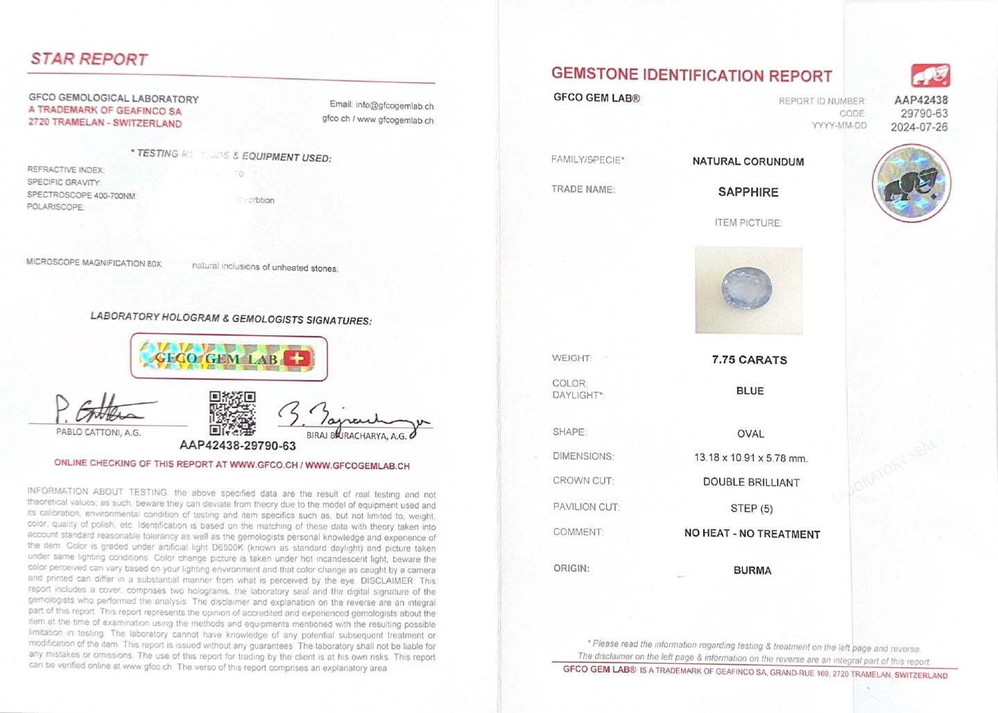 Blue Sapphire - 7.75 Carat