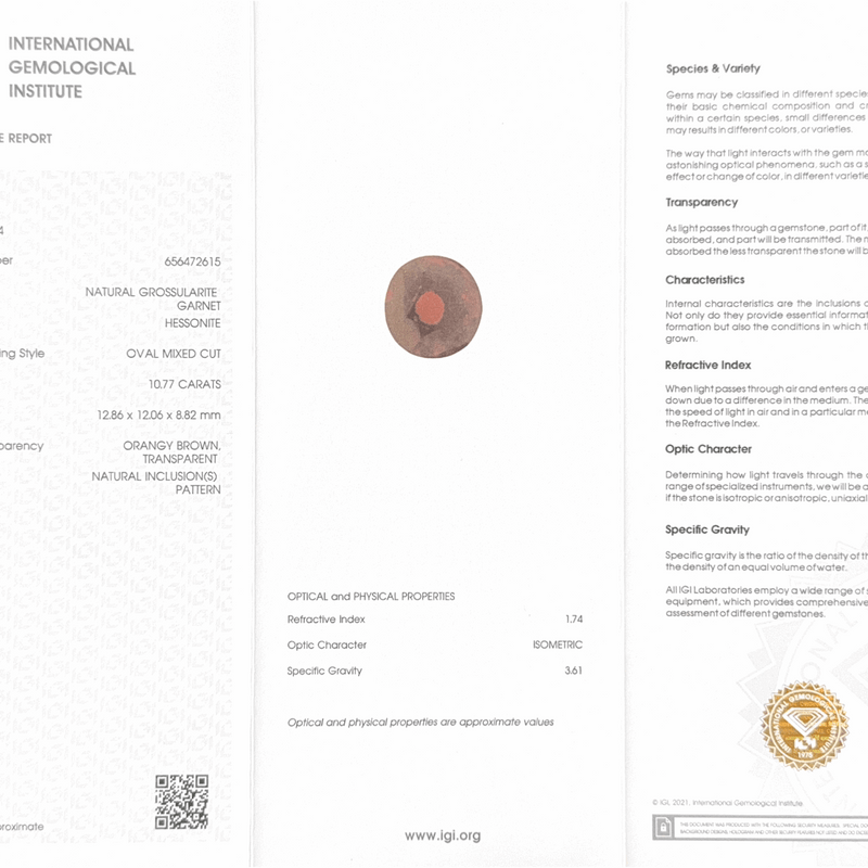 Hessonite (Gomed) - 10.77 Carat (Ceylon)