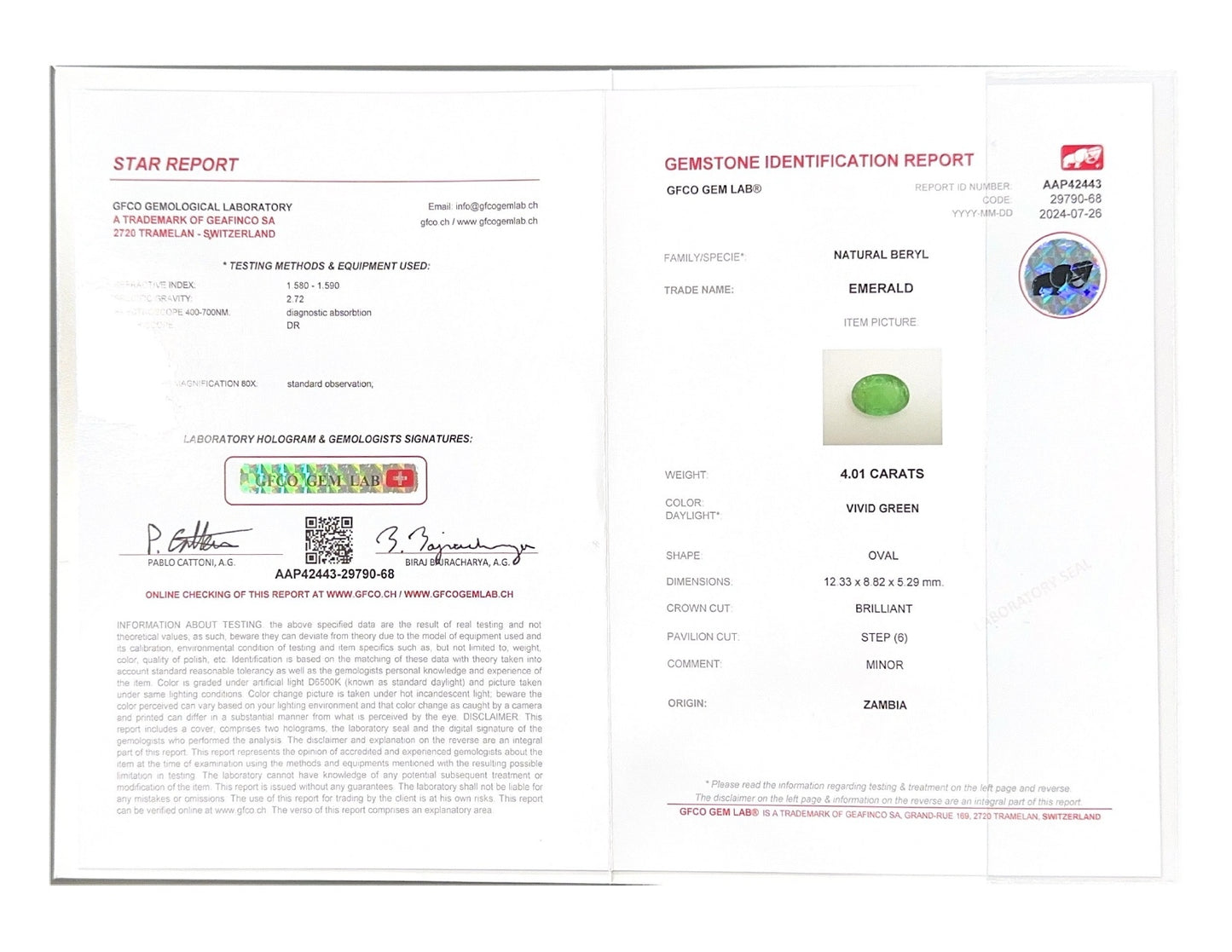 Emerald (Panna Stone) - 4.01 Carat