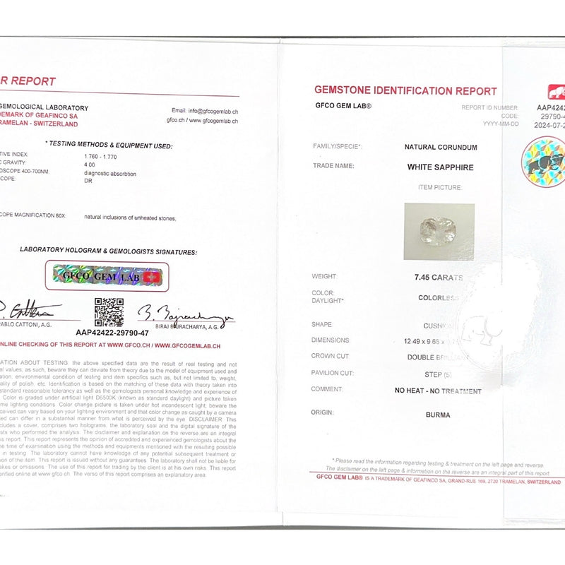 White Sapphire - 7.45 Carat