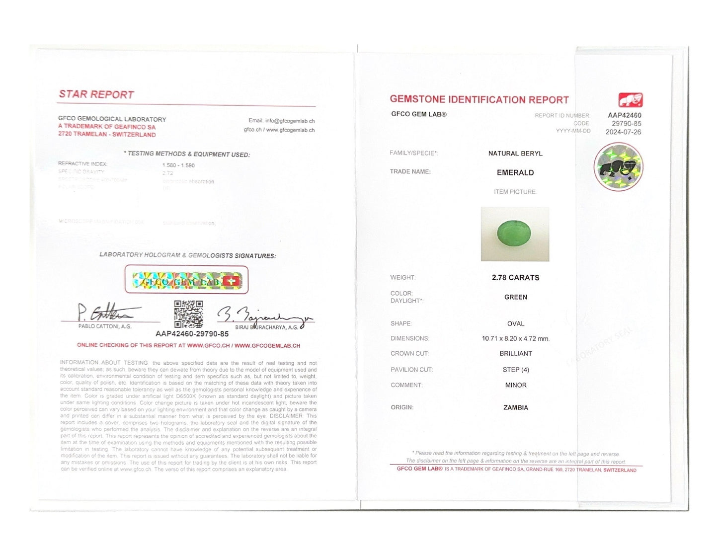 Emerald (Panna Stone) - 2.78 Carat