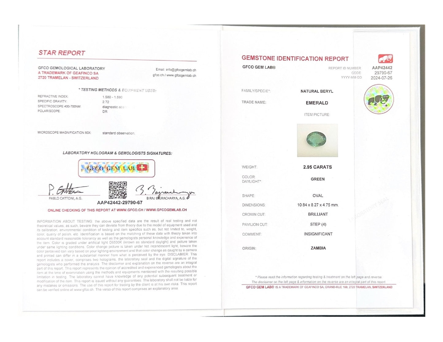Emerald (Panna Stone) - 2.95 Carat
