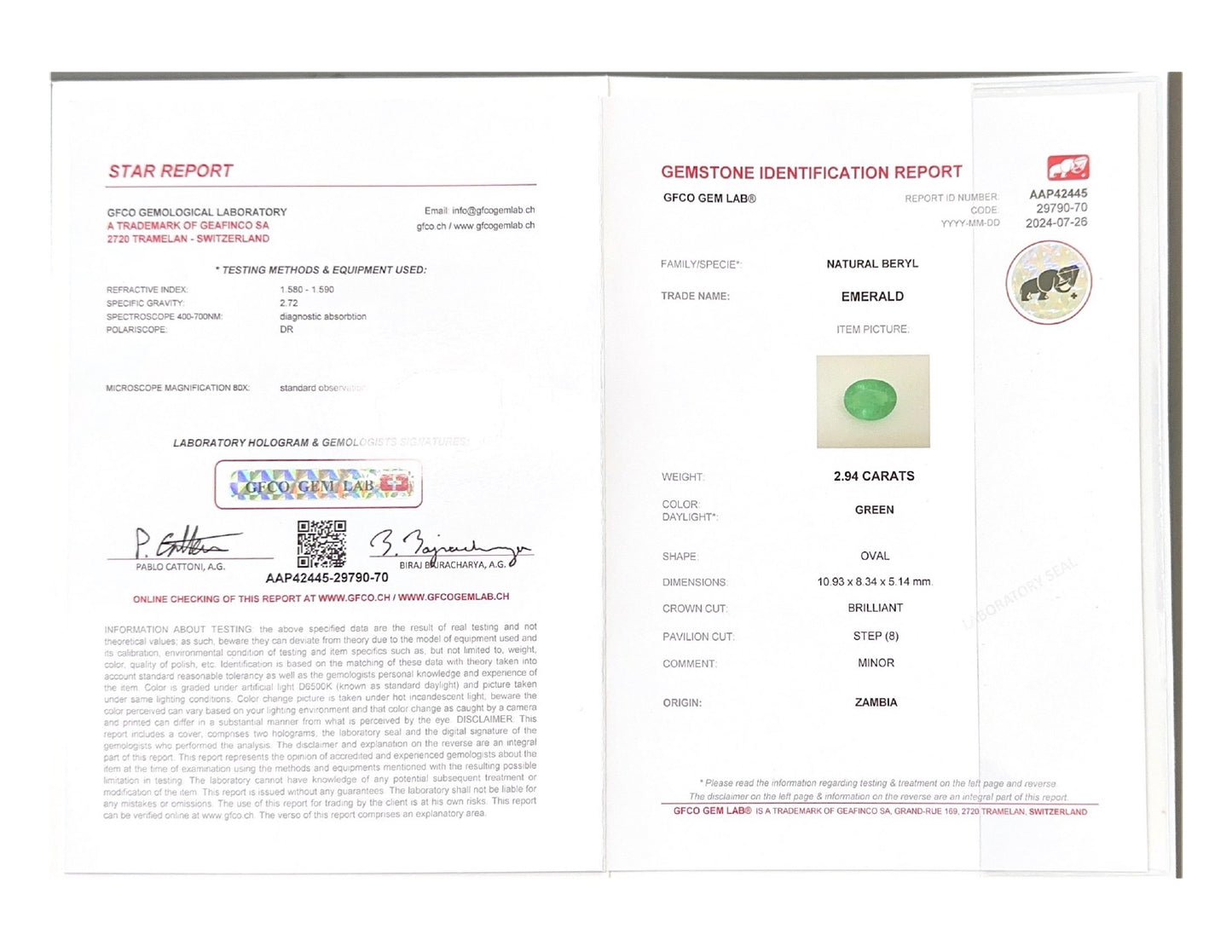 Emerald (Panna Stone) - 2.94 Carat