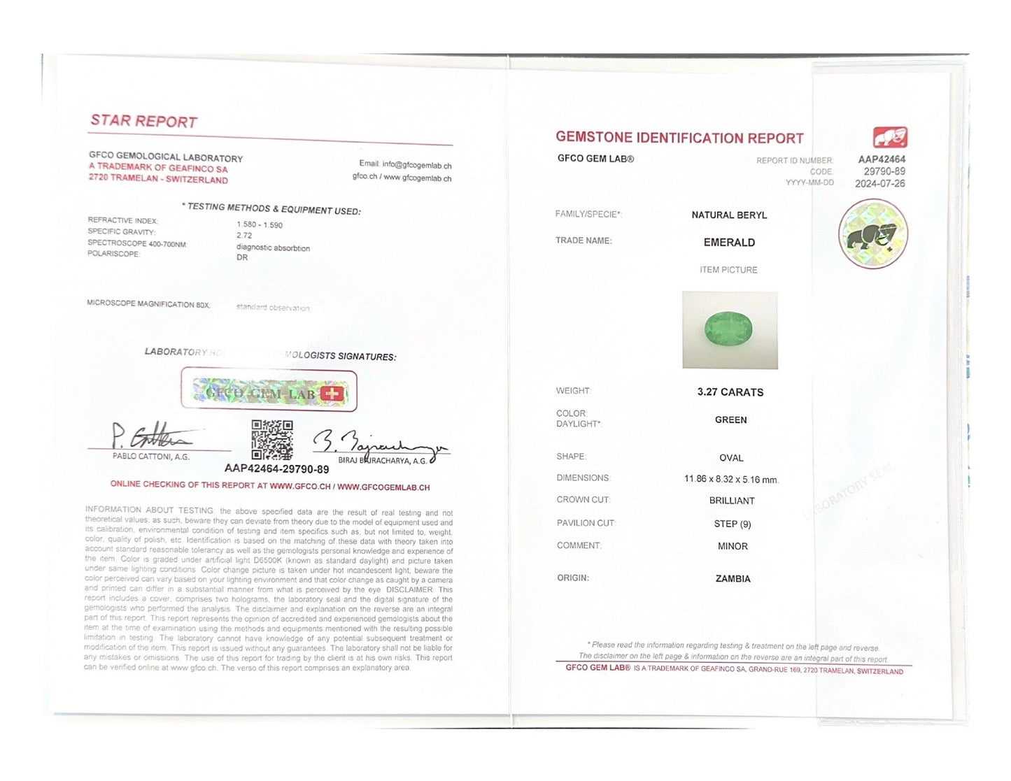 Emerald (Panna Stone) - 3.27 Carat