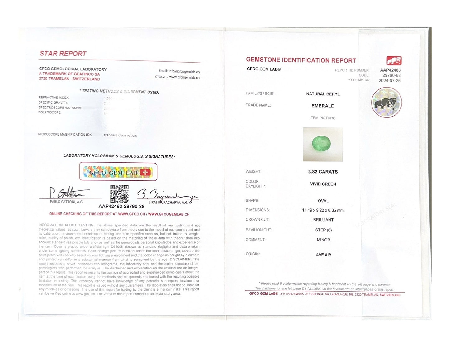 Emerald (Panna Stone) - 3.82 Carat