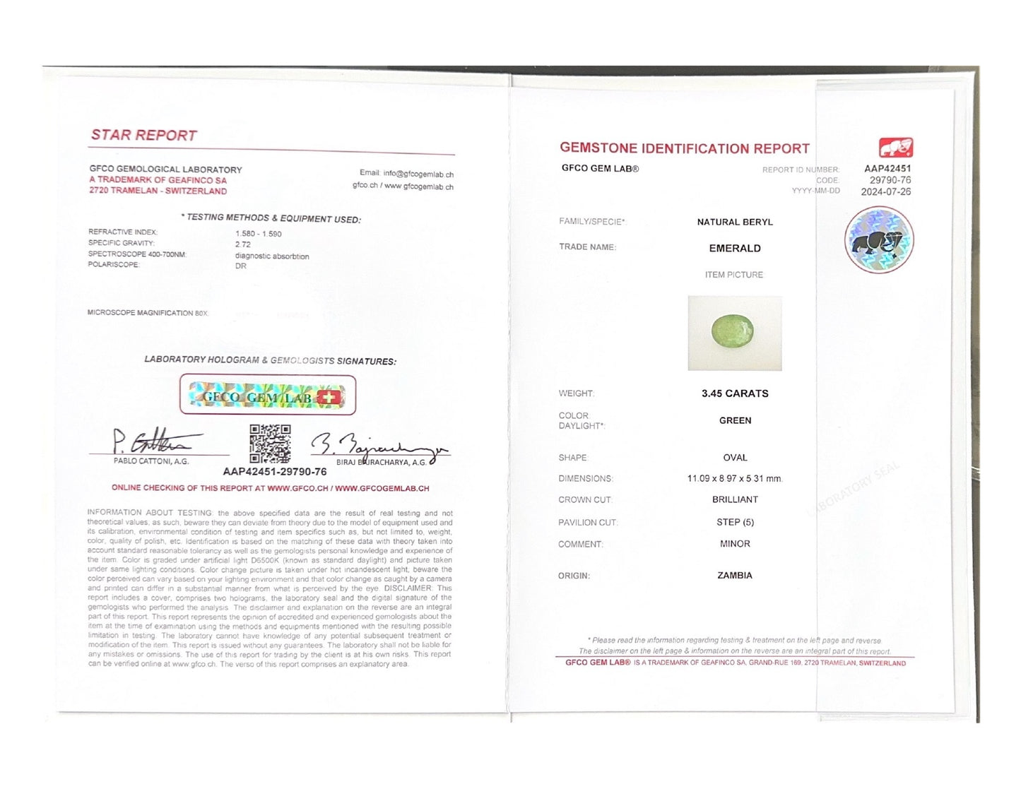 Emerald (Panna Stone) - 3.45 Carat