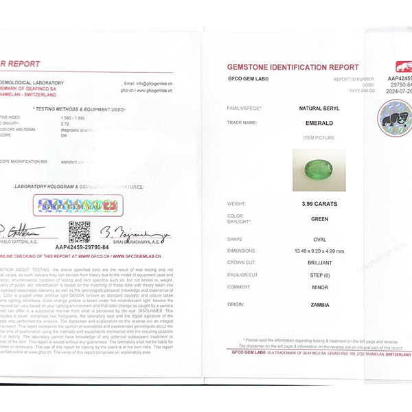 Emerald (Panna Stone) - 3.99 Carat