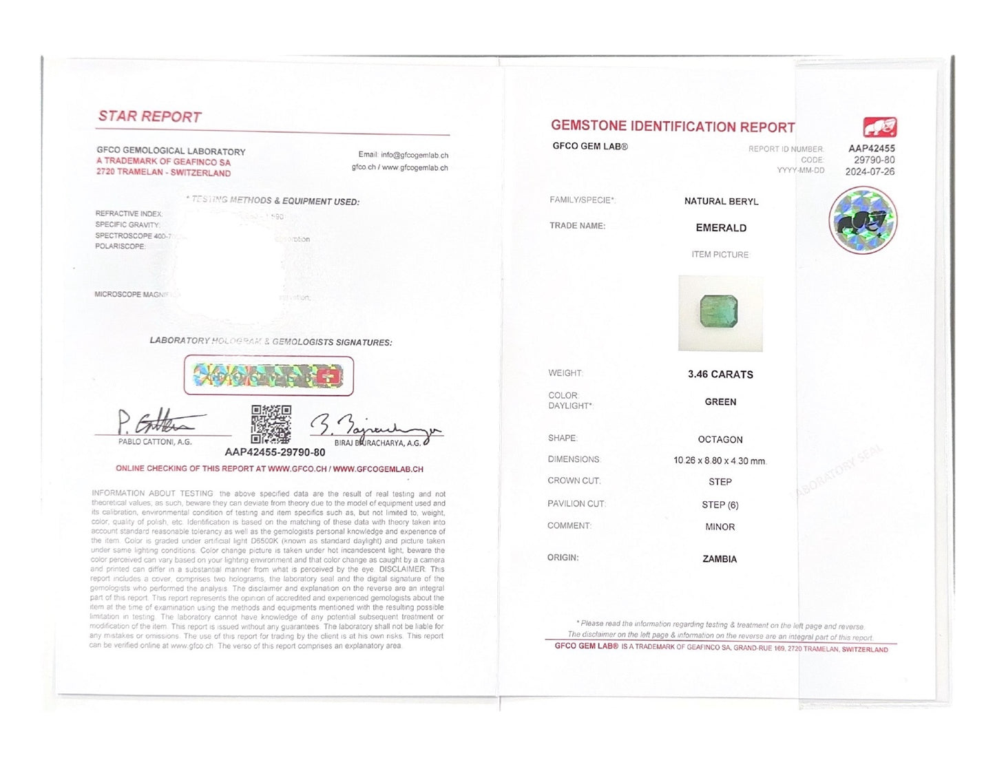 Emerald (Panna Stone) - 3.46 Carat
