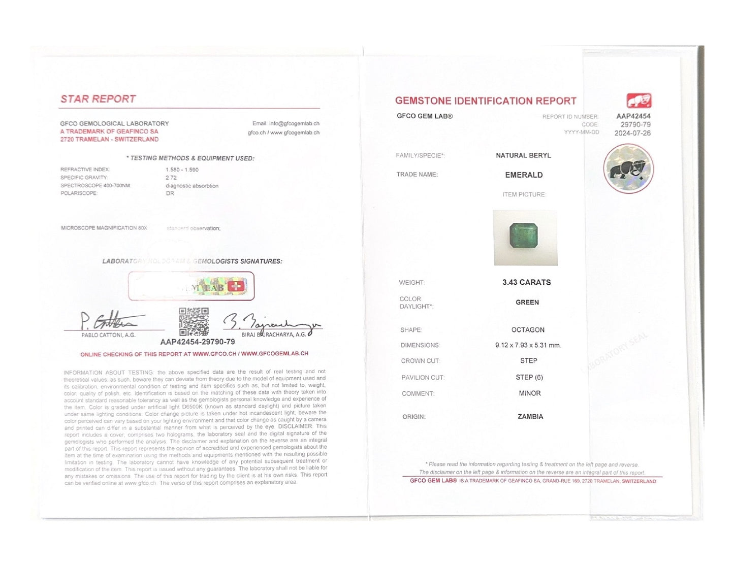 Emerald (Panna Stone) - 3.43 Carat
