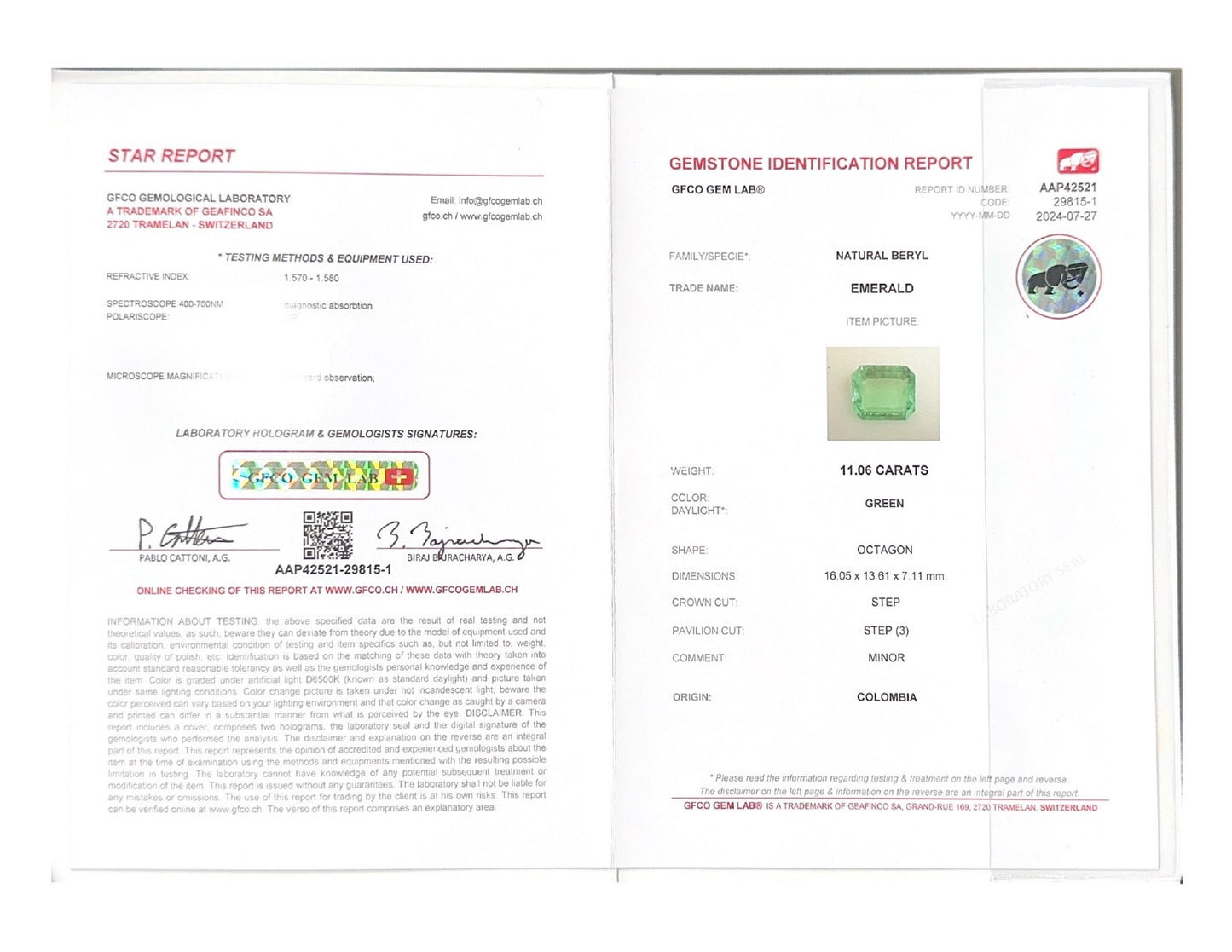Emerald (Panna Stone) - 11.06 Carat