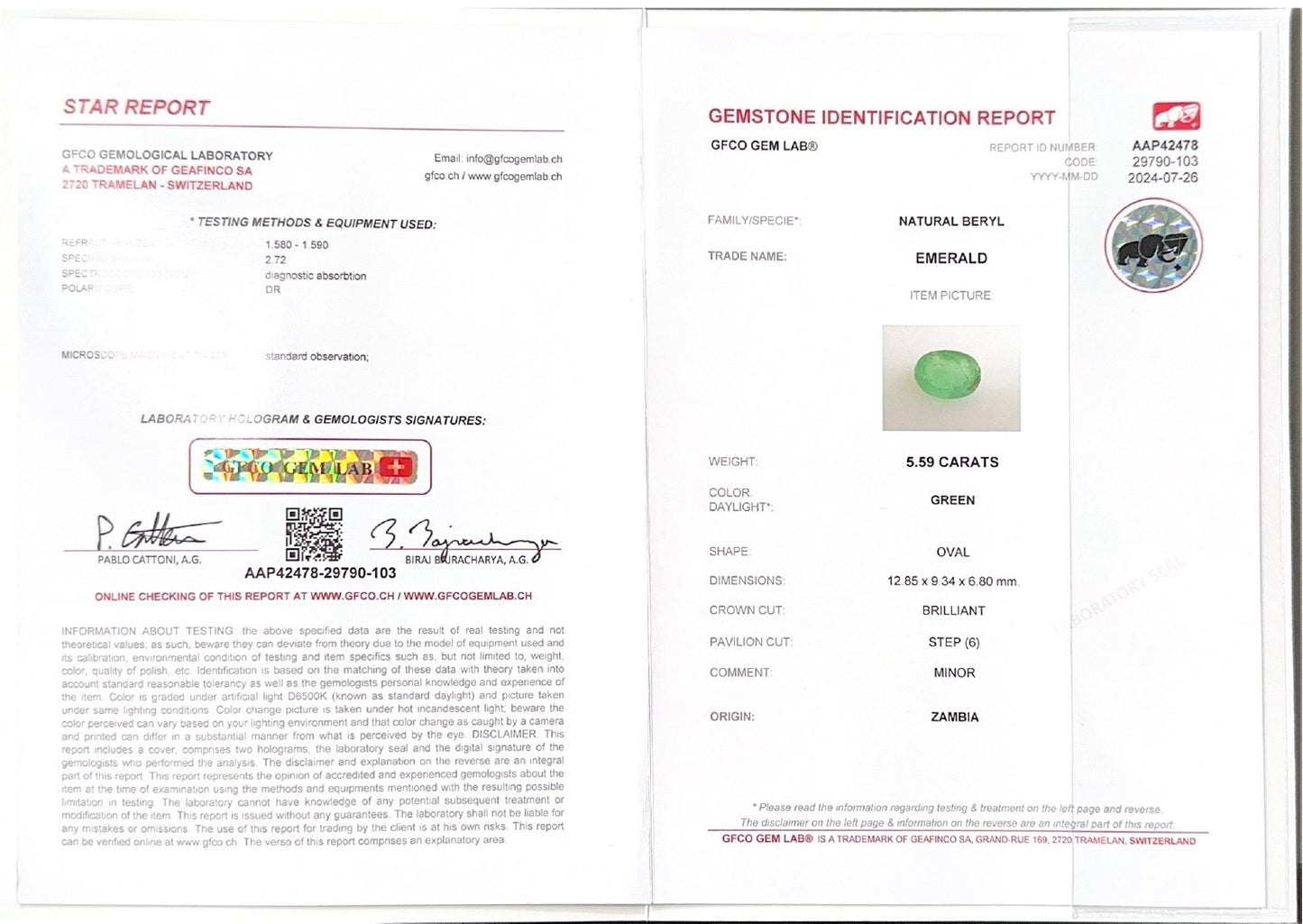 Emerald (Panna Stone) - 5.59 Carat