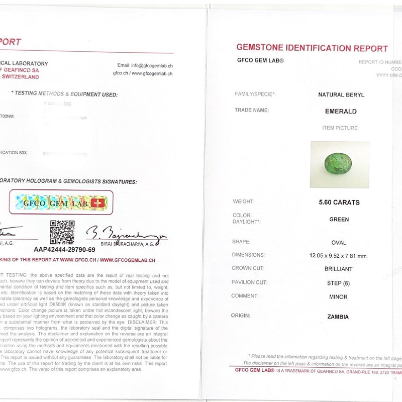 Emerald (Panna Stone) - 5.60 Carat