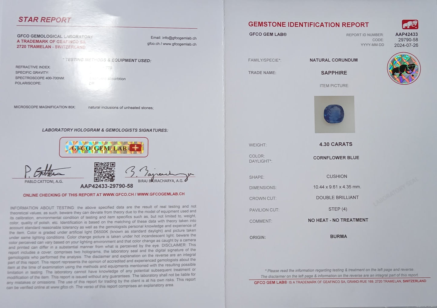 Blue Sapphire - 4.30 Carat