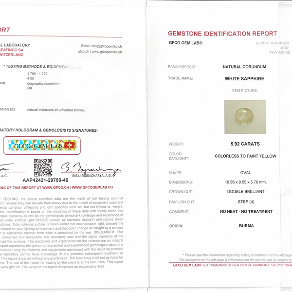 White Sapphire - 5.92 Carat