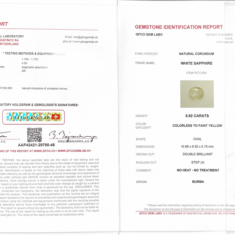 White Sapphire - 5.92 Carat