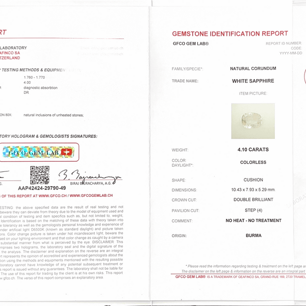 White Sapphire - 4.10 Carat