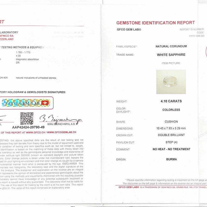 White Sapphire - 4.10 Carat