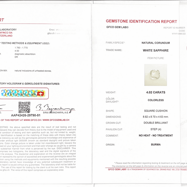 White Sapphire - 4.02 Carat