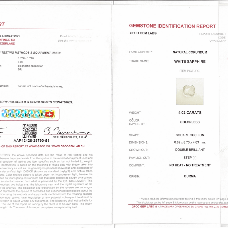 White Sapphire - 4.02 Carat