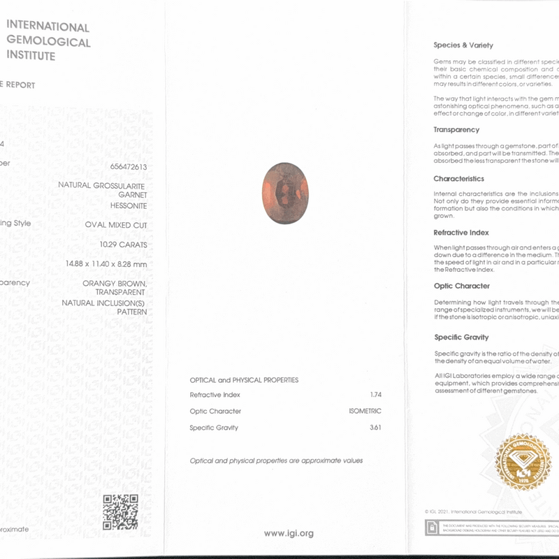 Hessonite (Gomed) - 10.29 Carat (Ceylon)