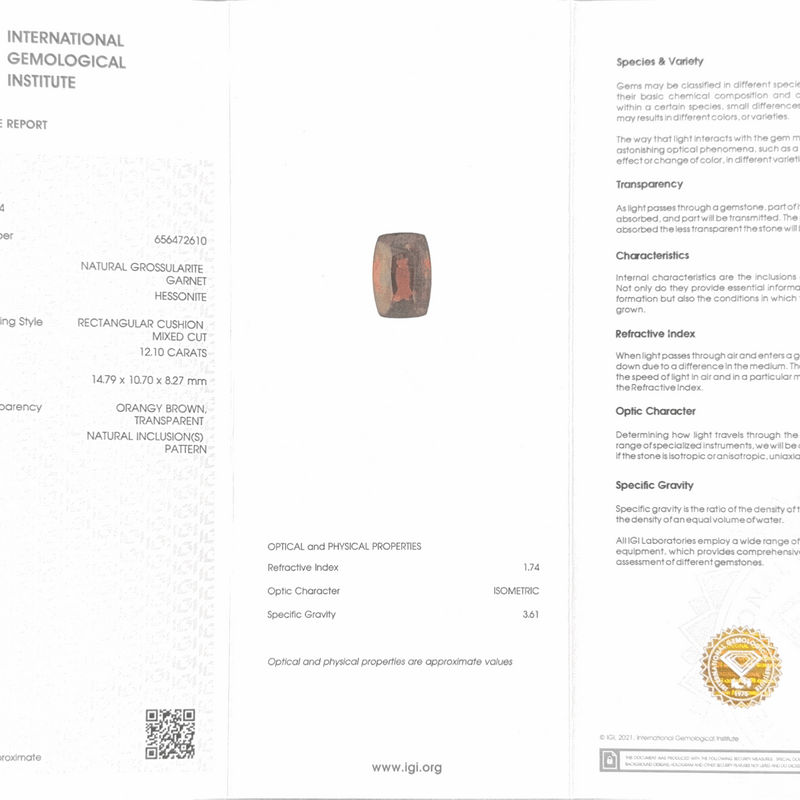 Hessonite (Gomed) - 12.10 Carat (Ceylon)