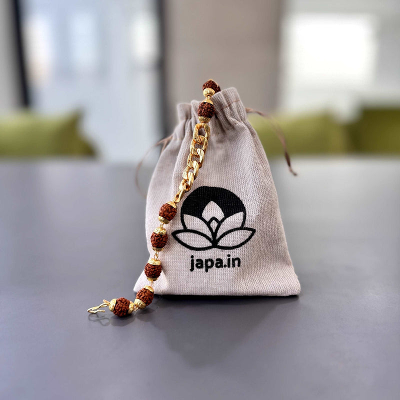 Gold Plated Rudraksha Bracelet