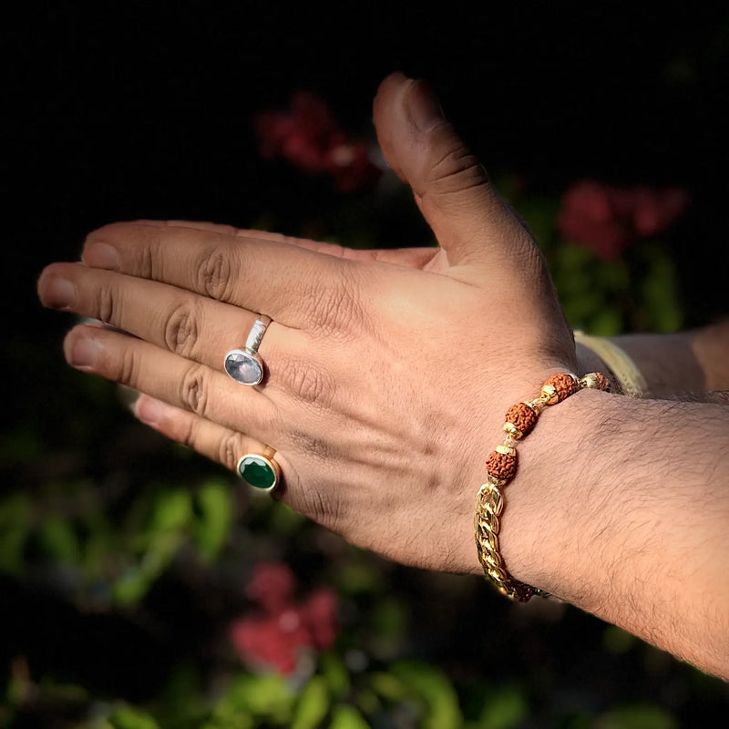 Gold Plated Rudraksha Bracelet